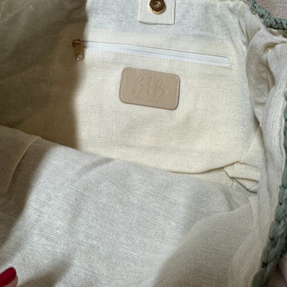 BTB LOS ANGELES Uma Pearl Light Green Tote Bag NEW WITH TAG - Picture 10 of 12